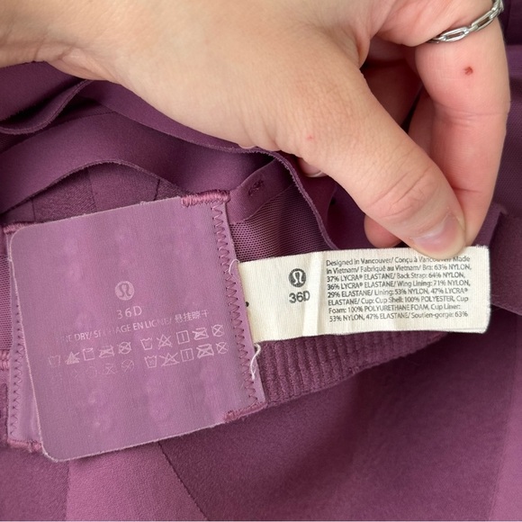 Lululemon AirSupport Bra High Support C–DDD Cups Vintage Plum / Vivid Plum - Picture 8 of 10